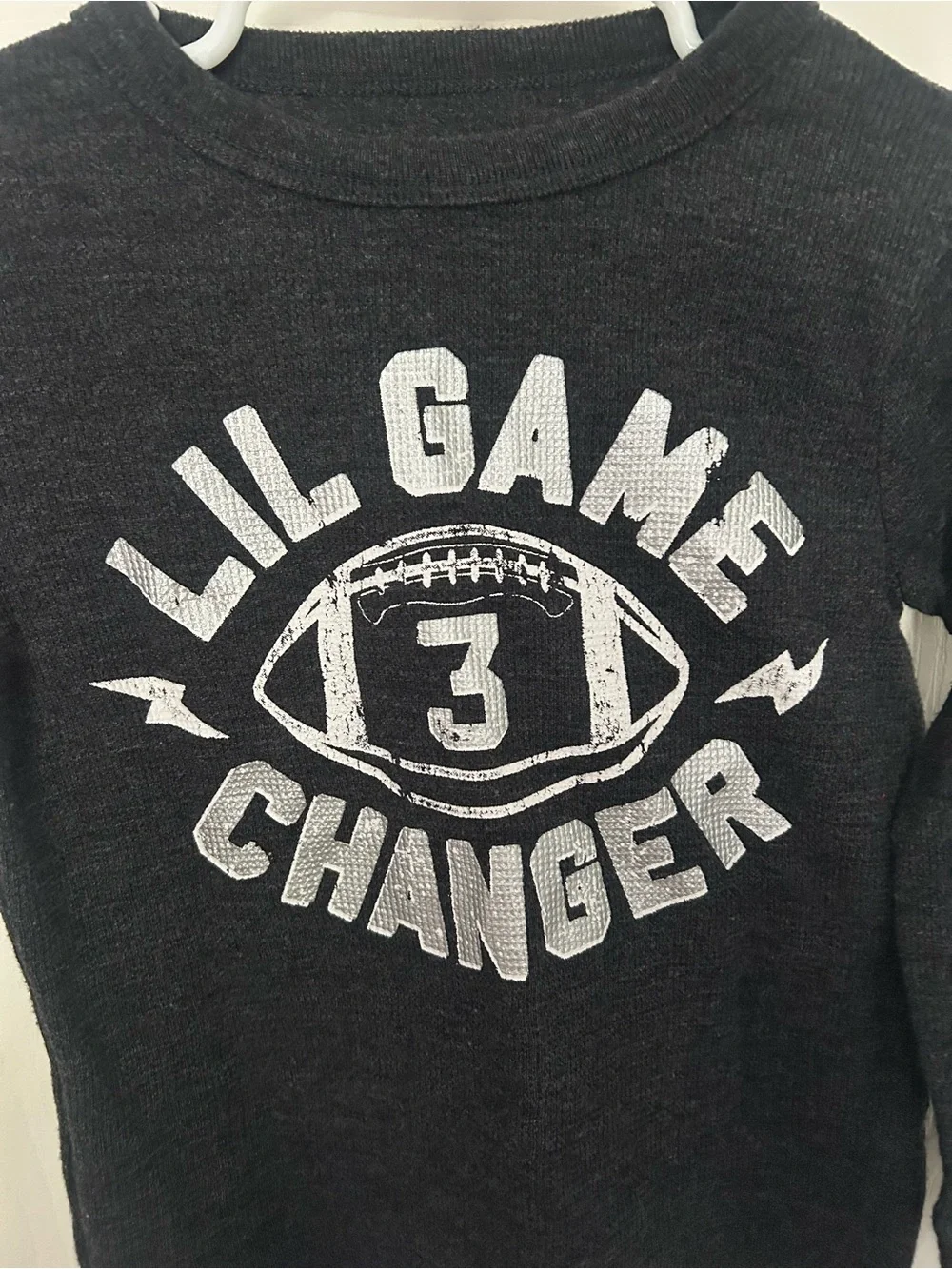 Toddler Boys, The Children's Place, Charcoal Gray Long Sleeve Football Shirt